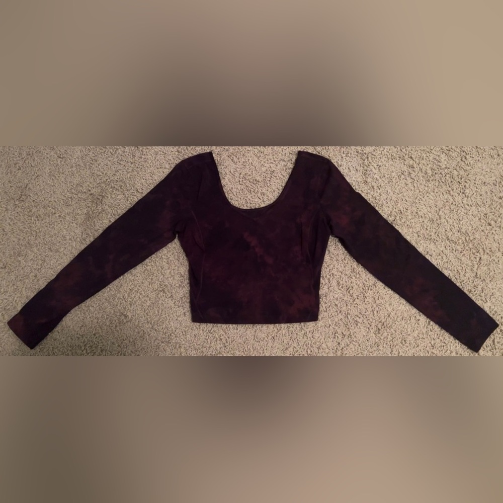 Lululemon Align Long Sleeve Shirt Red Black Diamond Dye Women’s Size 8.